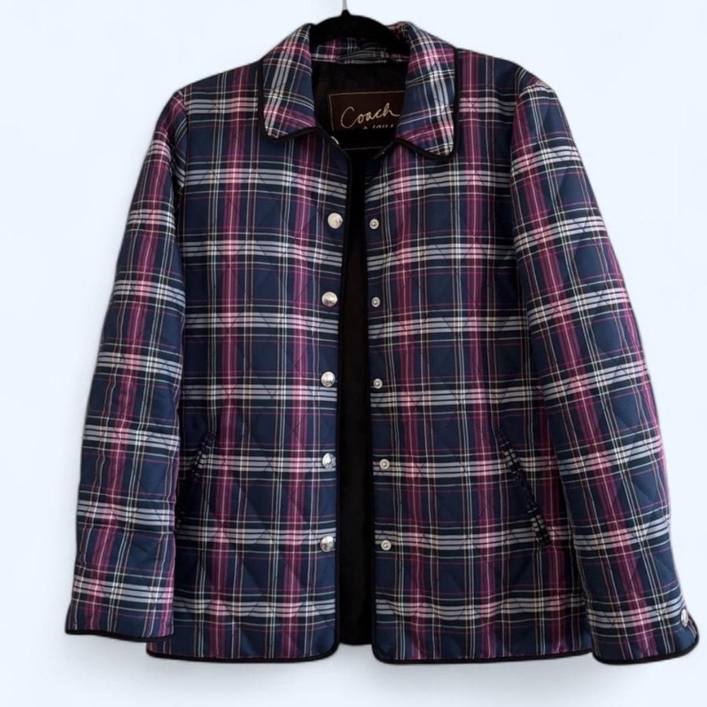 Coach Plaid Quilted Coat XS